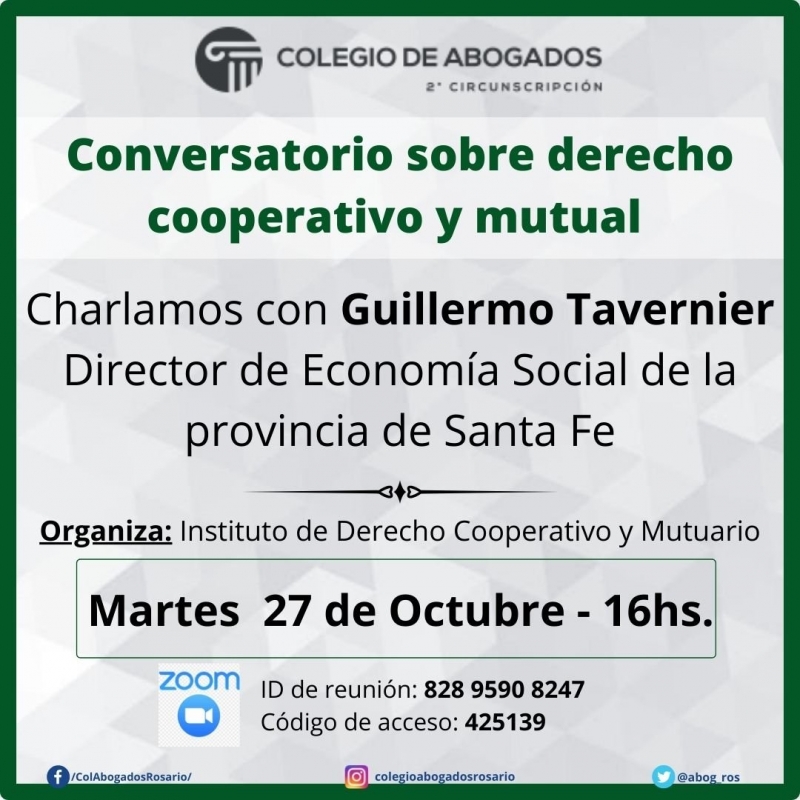 Conversatorio sobre derecho cooperativo y mutual